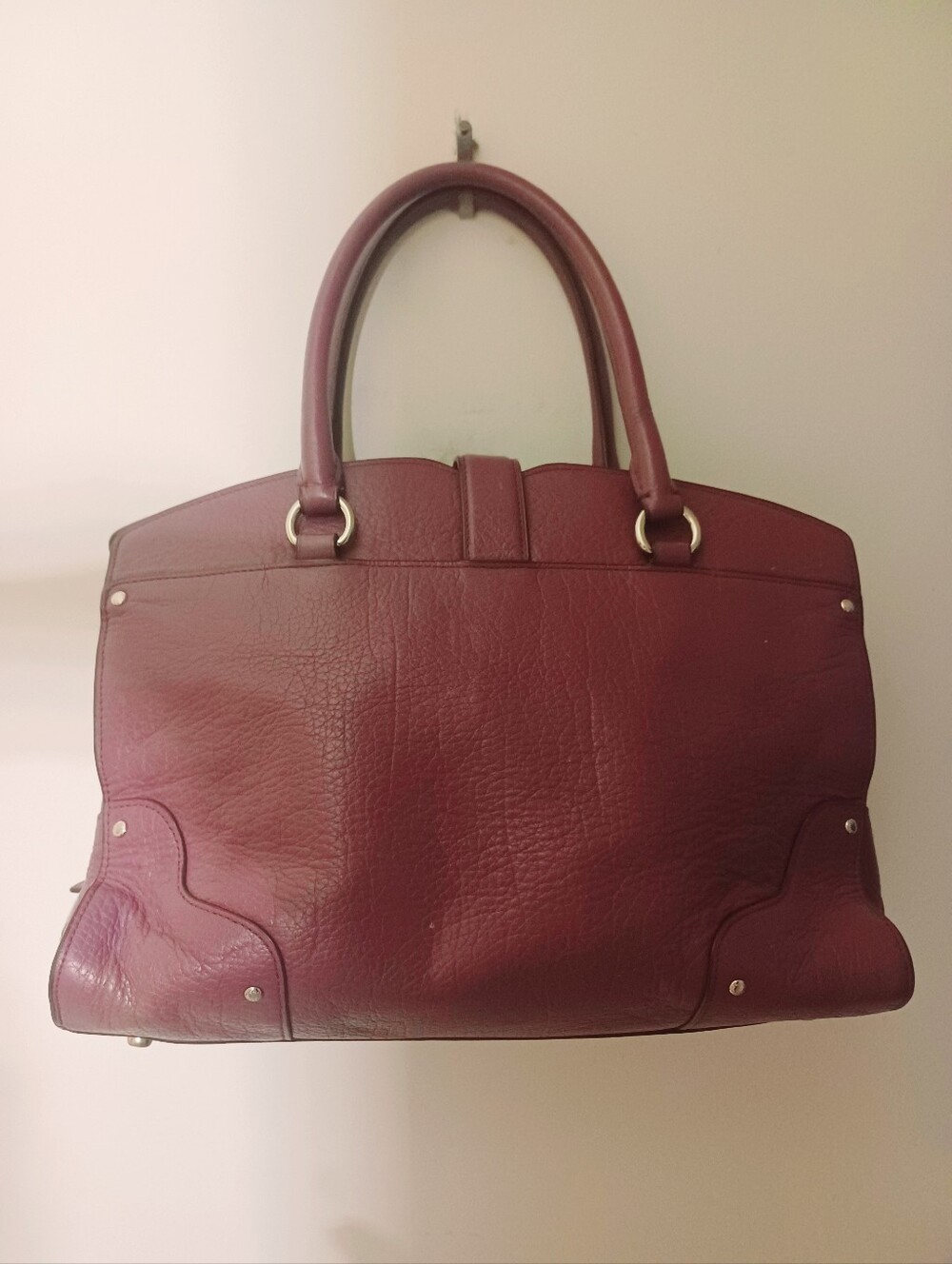 Coach Pebbled Leather Satchel in Plum - Picture 6 of 10